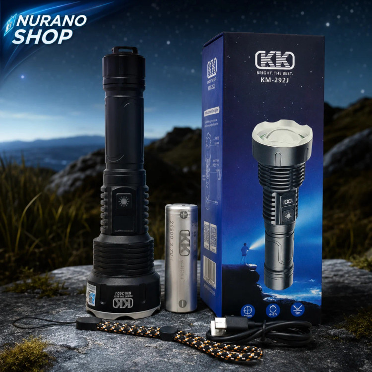 چراغ قوه شارژی پلیسی KK مدل KM-292J با برد 1500 متر